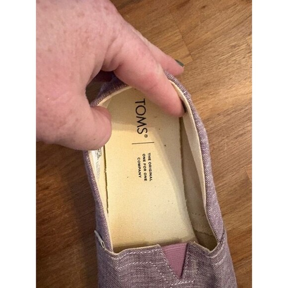 TOMS Women's Purple Linen Slip On Shoe Size 9 - Picture 4 of 5